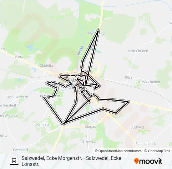 1 Bus Line Map
