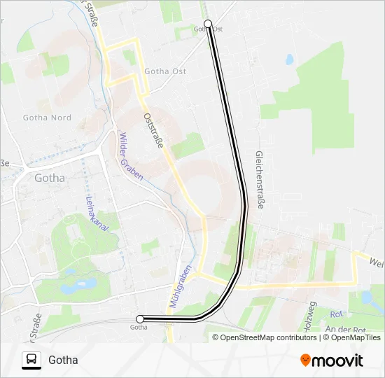 Автобус RE1: карта маршрута