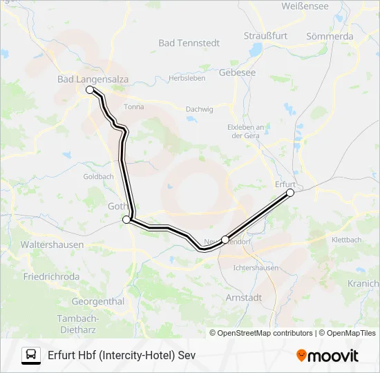 Автобус RE1: карта маршрута