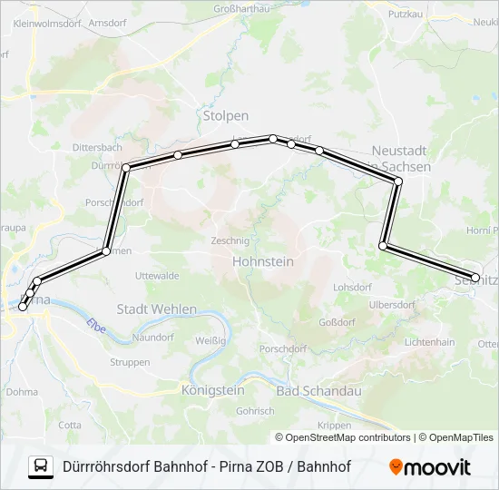 Автобус RB71: карта маршрута