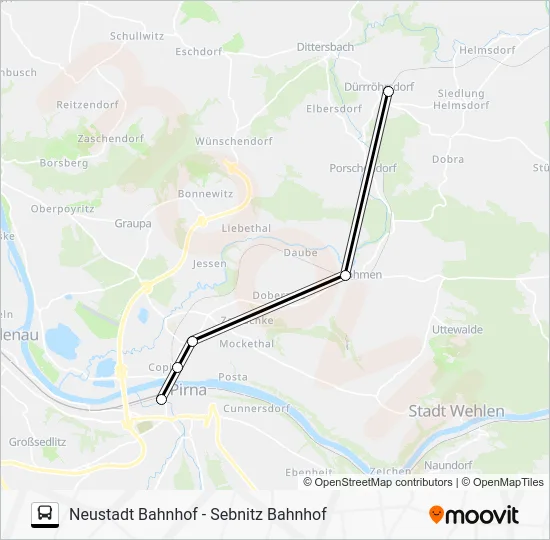 Автобус RB71: карта маршрута