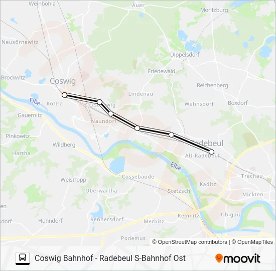 Автобус RE50: карта маршрута