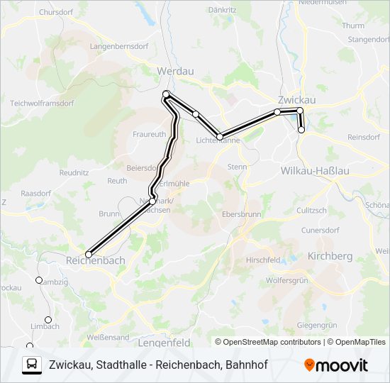 Автобус RB2: карта маршрута