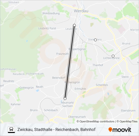 Buslinie RB2 Karte