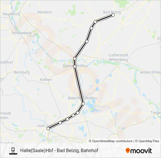Поезд RE3: карта маршрута