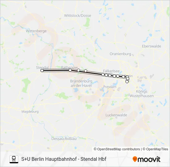 Поезд RE4: карта маршрута