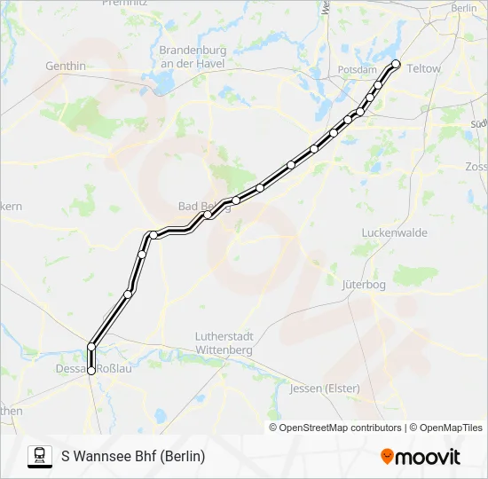 Поезд RE7: карта маршрута