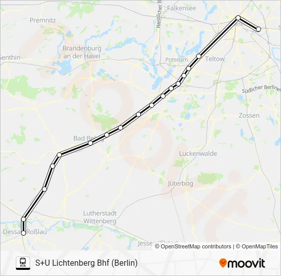 Поезд RE7: карта маршрута