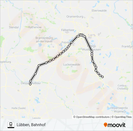 Поезд RE7: карта маршрута