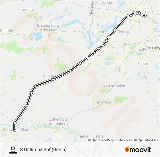 Поезд RE7: карта маршрута