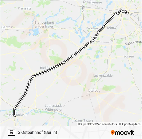 Поезд RE7: карта маршрута