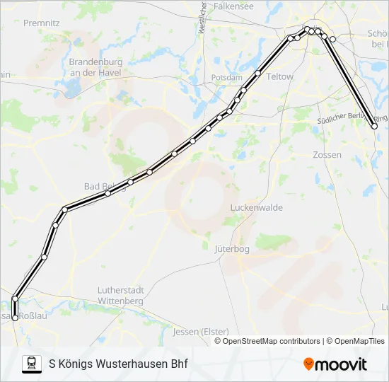Поезд RE7: карта маршрута