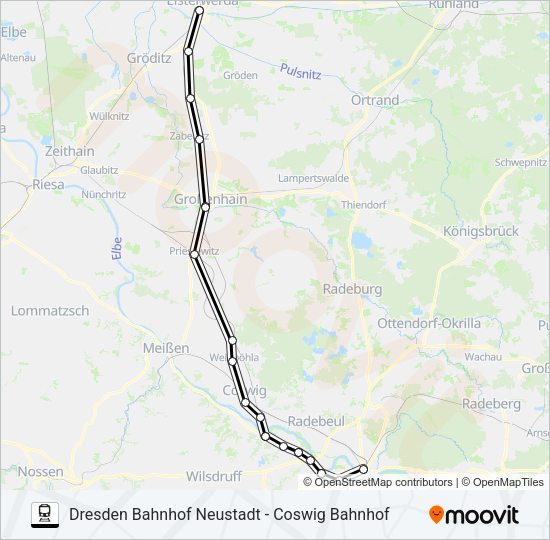 Поезд RB31: карта маршрута
