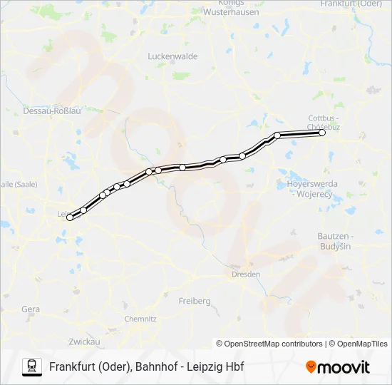 Поезд RE10: карта маршрута