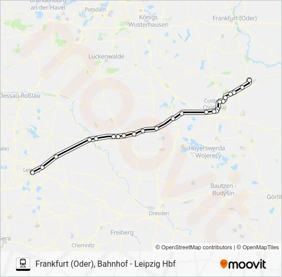 Поезд RE10: карта маршрута