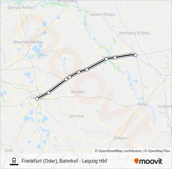 Поезд RE10: карта маршрута