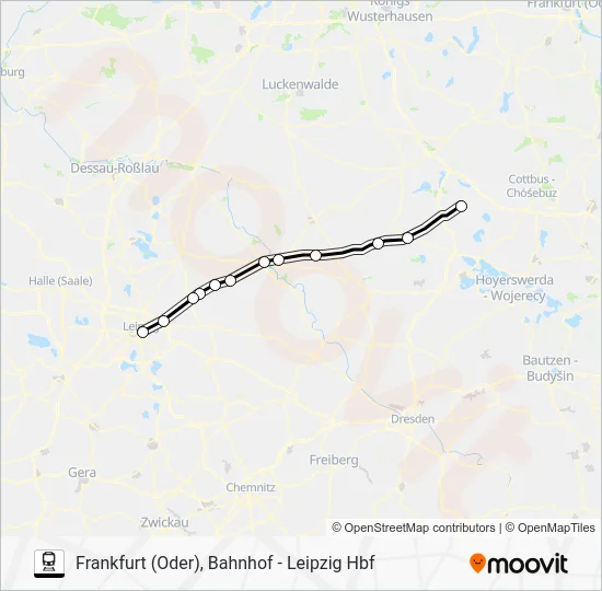 Поезд RE10: карта маршрута