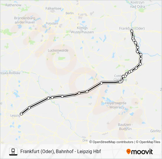 Поезд RE10: карта маршрута