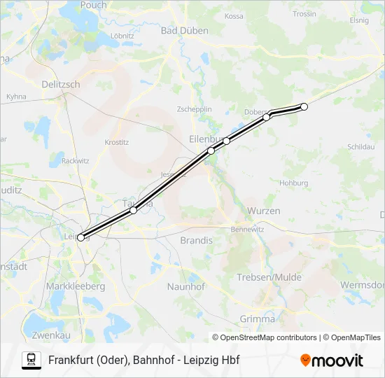 Поезд RE10: карта маршрута
