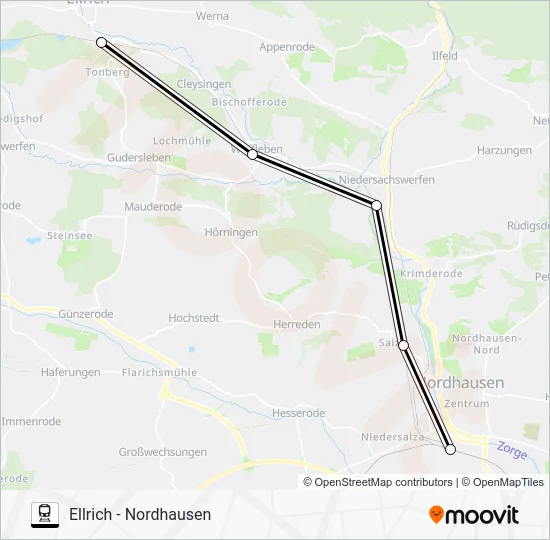 Поезд RB80: карта маршрута