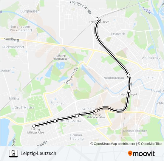 Поезд S1: карта маршрута