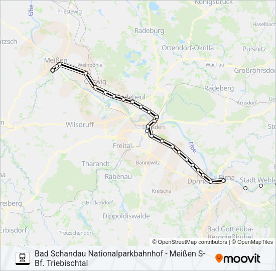 Поезд S1: карта маршрута