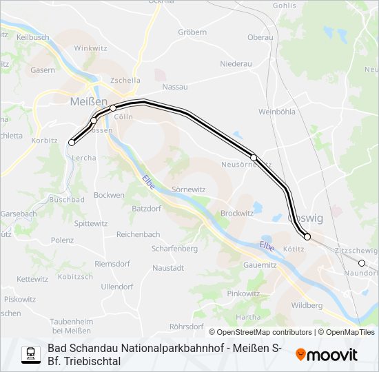 Поезд S1: карта маршрута