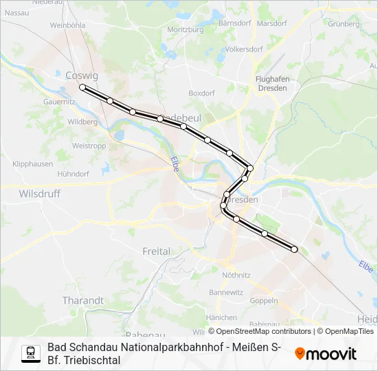Поезд S1: карта маршрута