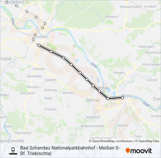 Поезд S1: карта маршрута