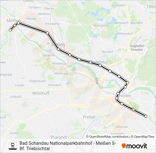 Поезд S1: карта маршрута