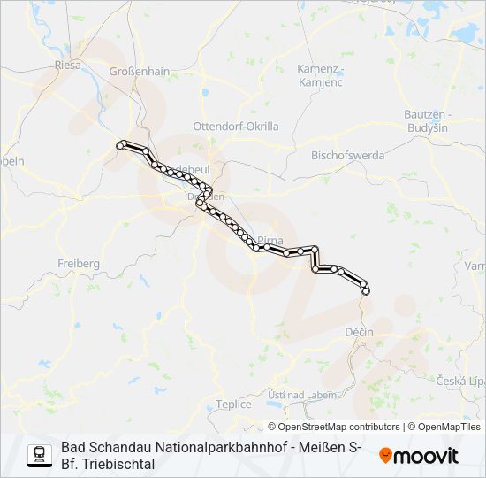 Поезд S1: карта маршрута