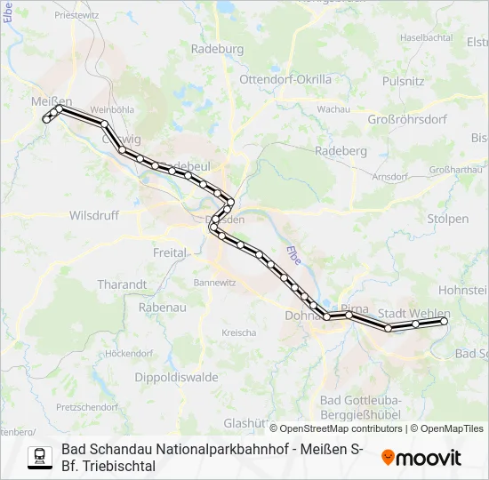 Поезд S1: карта маршрута