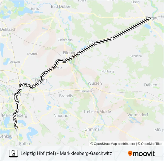 Поезд S4: карта маршрута