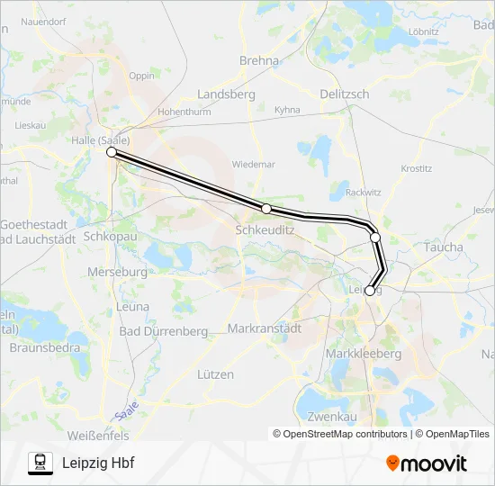 Поезд S5: карта маршрута