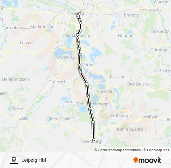 Поезд S5: карта маршрута