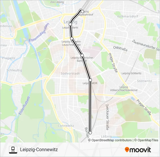 Поезд S6: карта маршрута