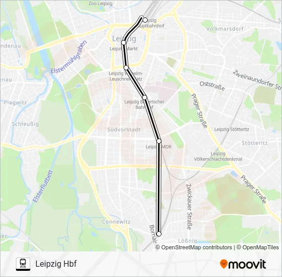 Поезд S6: карта маршрута