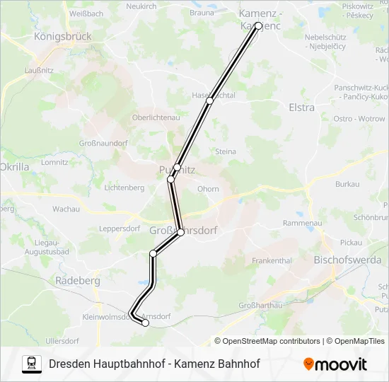 Поезд S8: карта маршрута