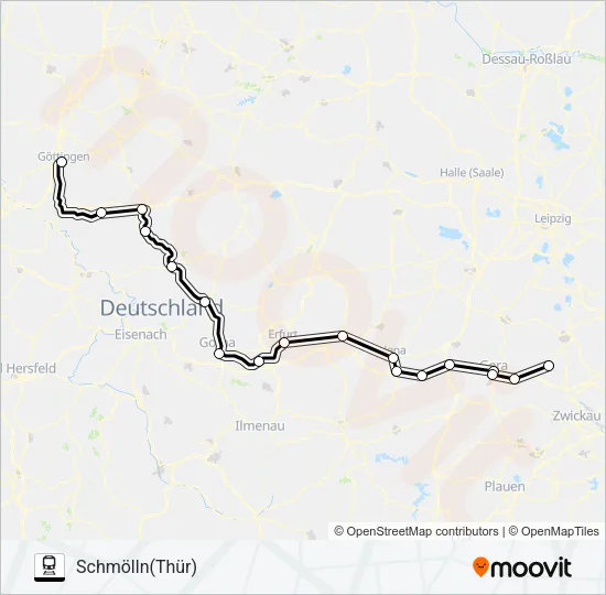 RE1 Train Line Map