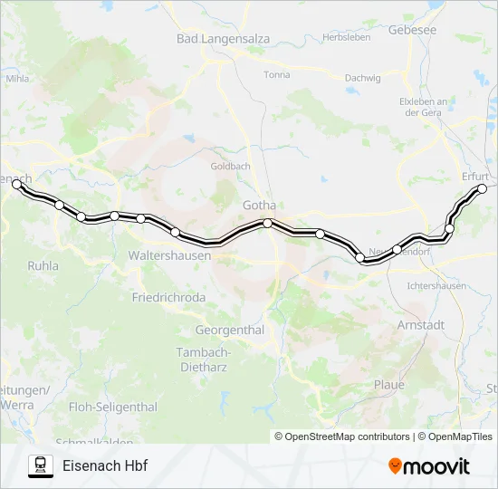 RE1 Train Line Map