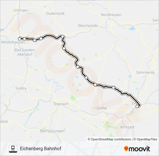 RE2 Train Line Map