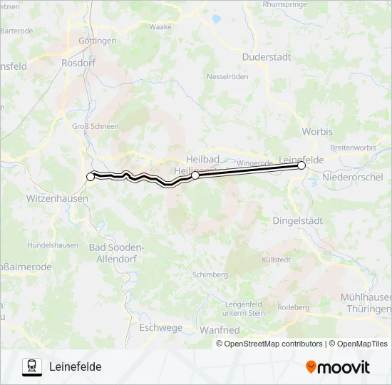 RE2 Train Line Map
