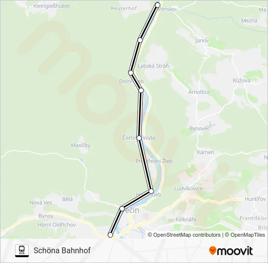 Поезд U28: карта маршрута