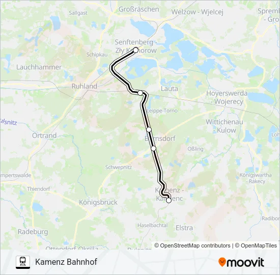 Поезд RB34: карта маршрута