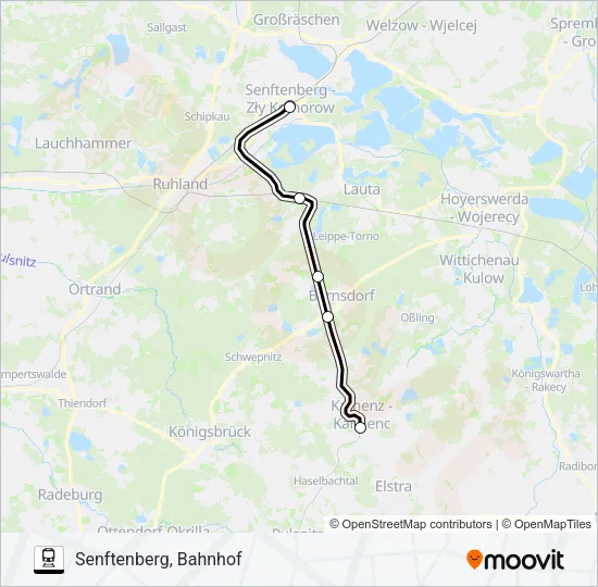 Поезд RB34: карта маршрута