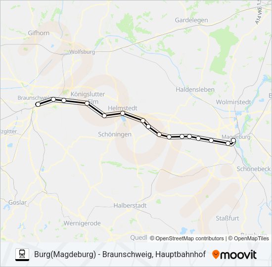 Поезд RB40: карта маршрута
