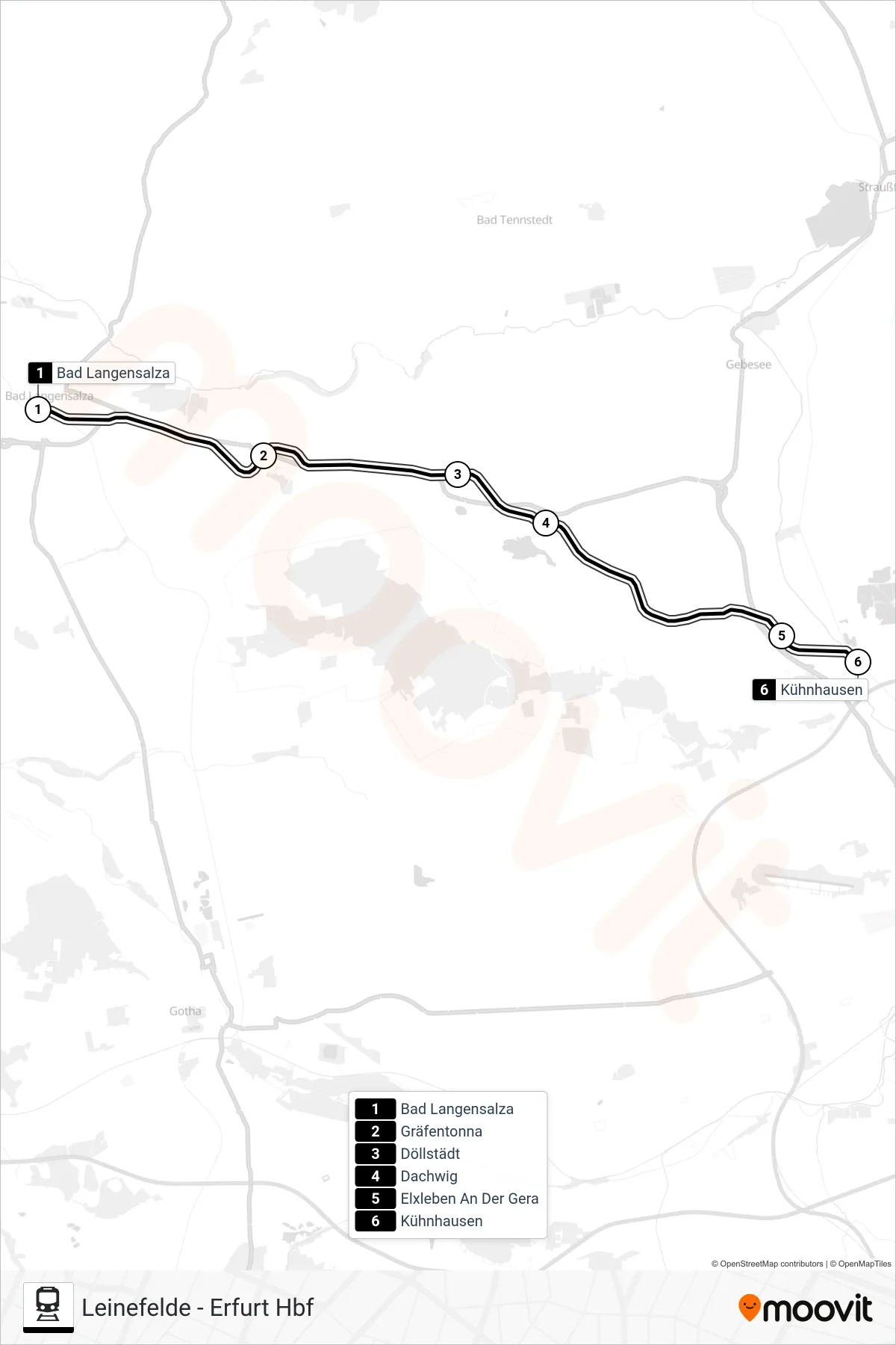 Linie RB52 (Bahn) Richtung Kühnhausen: Route und Haltestellen auf der Karte