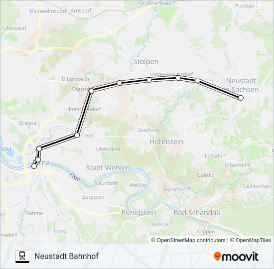 Поезд RB71: карта маршрута
