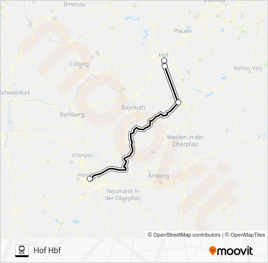 Поезд RE31: карта маршрута