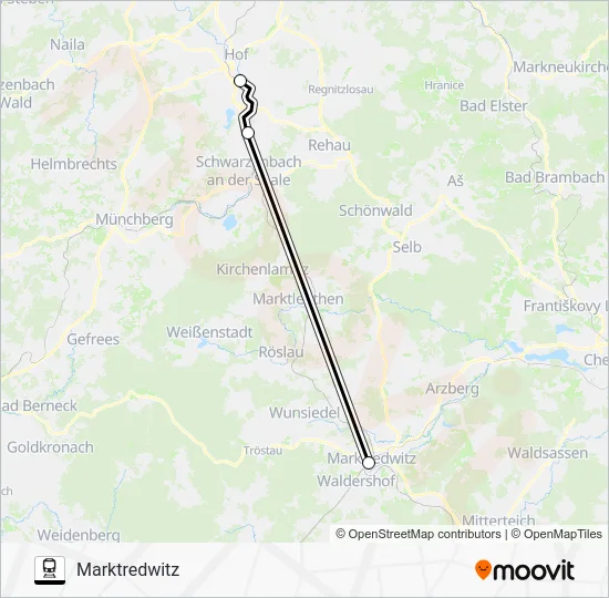 Поезд RE31: карта маршрута